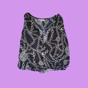 Vintage Y2k Black And grey j lo top